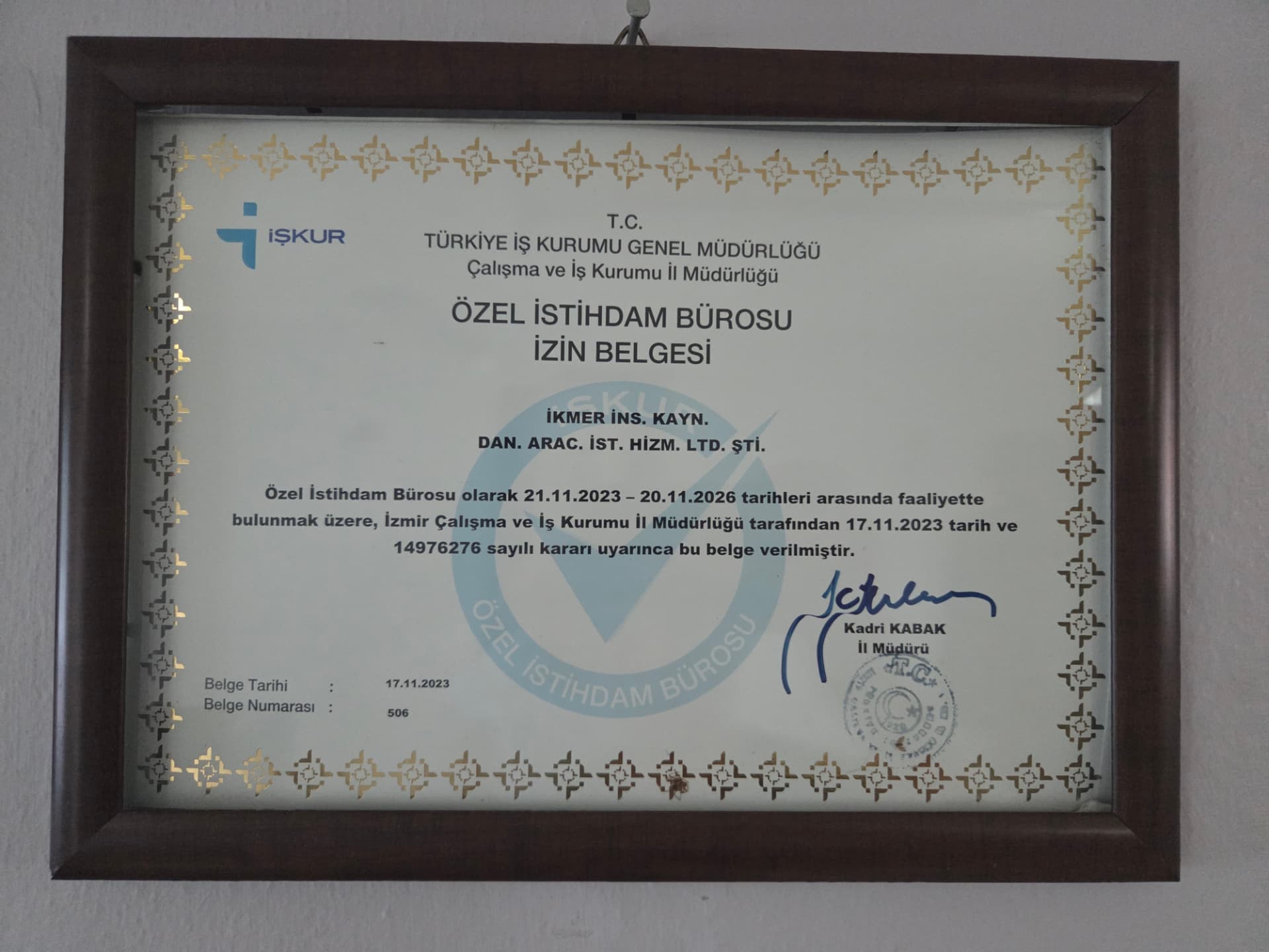 ikmer İŞKUR özel istihdam bürosu izin belgesi